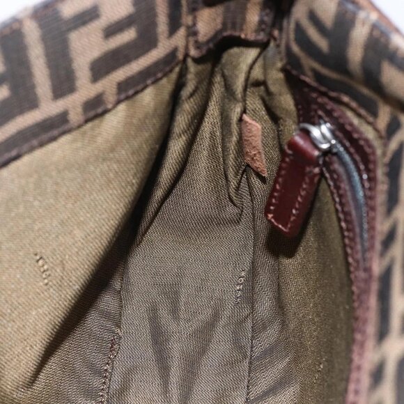 FENDI Zucca Canvas Mamma Baguette Shoulder Bag Black Brown Silver Auth SW1723 - Picture 13 of 16